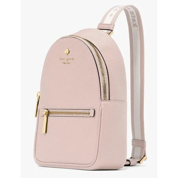 S Kate Spade Emma Beige Pebbled Leather Small Backpack Bag KK073 NWT $379 Retail - Picture 3 of 6